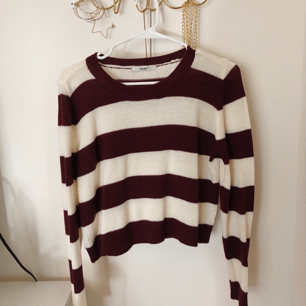 striped crop sweater